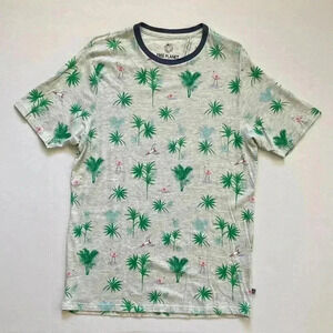 Free Planet Men's Casual T-Shirt Short Sleeve with Palm Tree Graphic, Size L